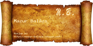 Mazur Balázs névjegykártya